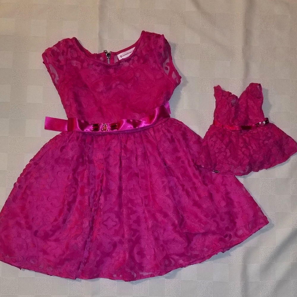 American girl and matching doll dress